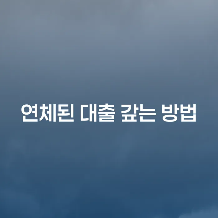 연체된 대출 갚는 방법을 알고 싶으신가요?