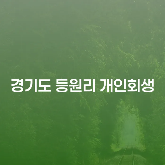 경기도 등원리 개인회생, 왜 지금 신청해야 할까요?